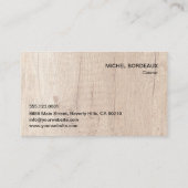 Carte De Visite Photos personnalisées Restauration rustique Entrep (Dos)