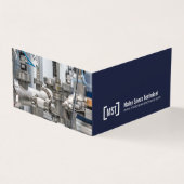 Carte De Visite Photos professionnelles bleu-foncé et du blanc (Extérieur)