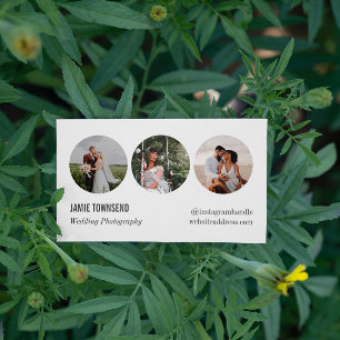 Carte De Visite Photos rondes minimalistes Photographe professionn