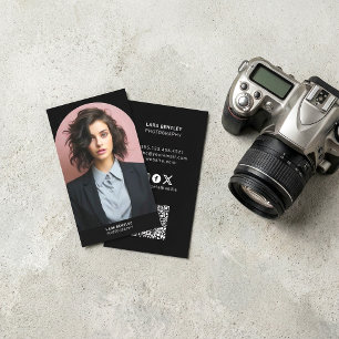 Carte De Visite Photostyliste moderne médias sociaux avec code QR
