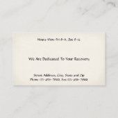 Carte De Visite Physical Therapist Therapy Business Cards (Dos)