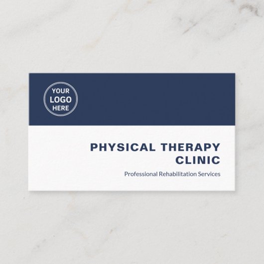 Carte De Visite Physical Therapy Clinic Custom Logo QR Code (Devant)
