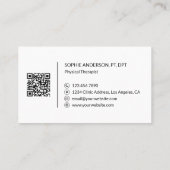 Carte De Visite Physical Therapy Clinic Professional Logo QR Black (Dos)