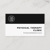 Carte De Visite Physical Therapy Clinic Professional Logo QR Black (Devant)
