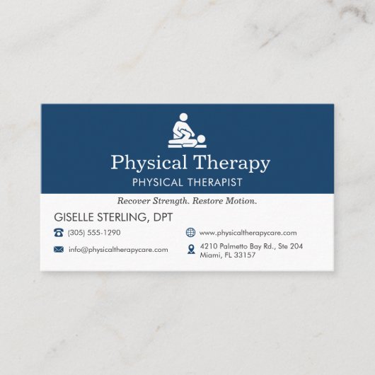 Carte De Visite Physical Therapy Office  (Devant)