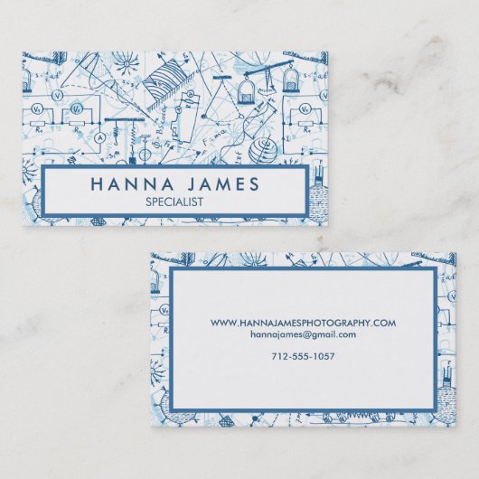 Carte De Visite Physics Doodle Science Sketch Personalized (Devant / Derrière)