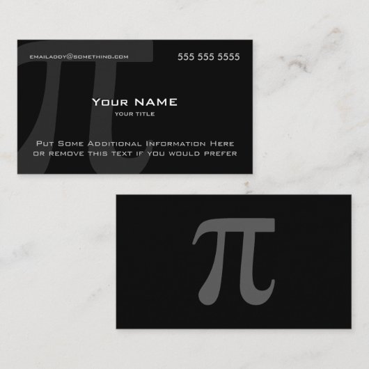 Carte De Visite Pi (Devant / Derrière)