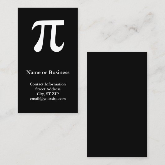 Carte De Visite Pi (Devant / Derrière)