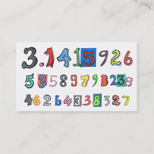 Carte De Visite Pi coloré calculé (Devant)