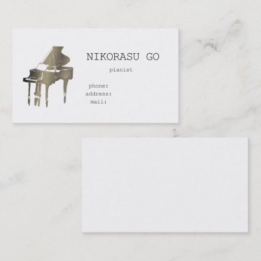 Carte De Visite pianist (Devant / Derrière)