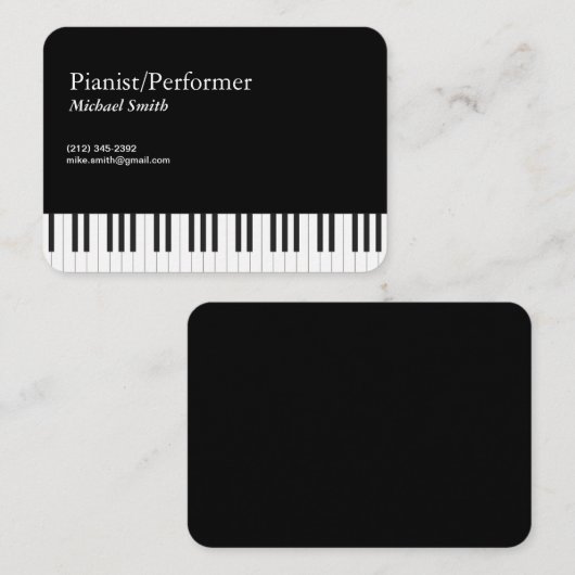 Carte De Visite Pianiste (Devant / Derrière)