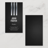 Carte De Visite Pianiste - Aspect métallique en acier (Devant / Derrière)