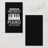 Carte De Visite Pianiste créatif et musicien de piano amateur de m (Devant / Derrière)