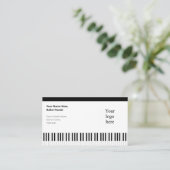 Carte De Visite Pianiste de ballet Black Borders & Logo (Debout devant)