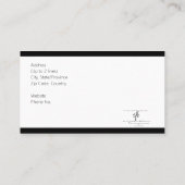 Carte De Visite Pianiste de ballet Black Borders & Logo (Dos)