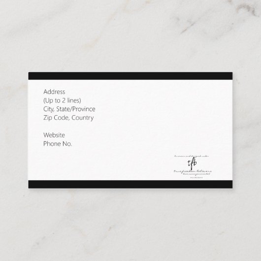 Carte De Visite Pianiste de ballet Black Borders & Logo (Dos)