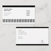 Carte De Visite Pianiste de ballet Black Borders & Logo (Devant / Derrière)