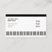 Carte De Visite Pianiste de ballet Black Borders & Logo (Devant)