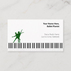 Carte De Visite Pianiste de ballet blanc Deep Green I PDD