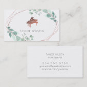 Carte De Visite ・ pianiste de cadre de feuillage (Devant / Derrière)