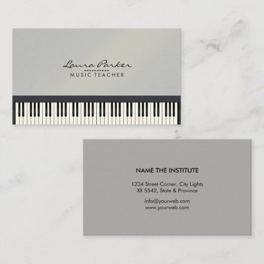Carte De Visite Pianiste de musicien de clavier de piano de (Devant / Derrière)
