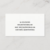 Carte De Visite Pianiste de professeur de piano (Dos)