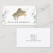Carte De Visite pianiste du design verdoyant (Devant / Derrière)