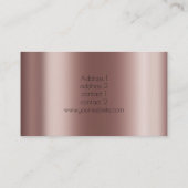 Carte De Visite pianiste FAUX rose or effet métallique (Dos)