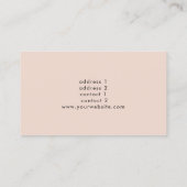 Carte De Visite pianiste fleur sauvage rose orange (Dos)