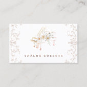Carte De Visite pianiste fleurs blanches (Devant)
