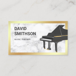 Carte De Visite Pianiste grand pianiste du Marbre blanc Gold Foil