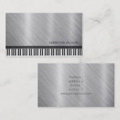 Carte De Visite pianiste gris argenté (Devant / Derrière)