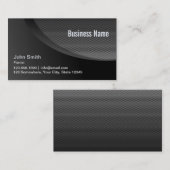 Carte De Visite Pianiste moderne en Métal Noir (Devant / Derrière)