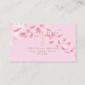 carte de visite pianiste pétales roses (Dos)