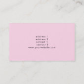 Carte De Visite pianiste rose et vert pastel (Dos)