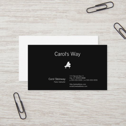 Carte De Visite Piano (Devant/Arrière en situation)