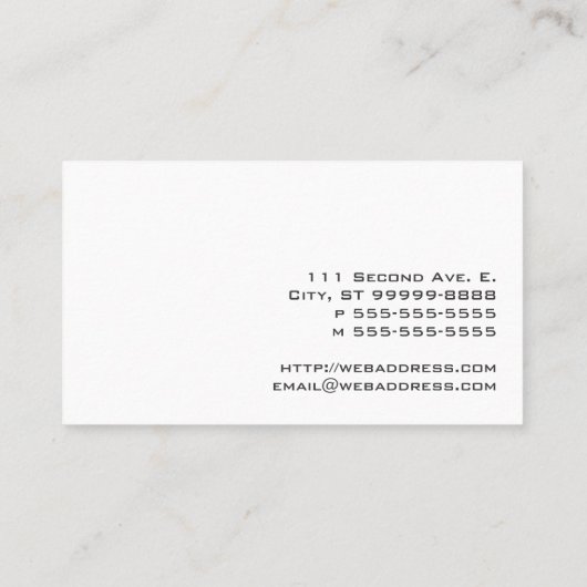 Carte De Visite Piano (Dos)