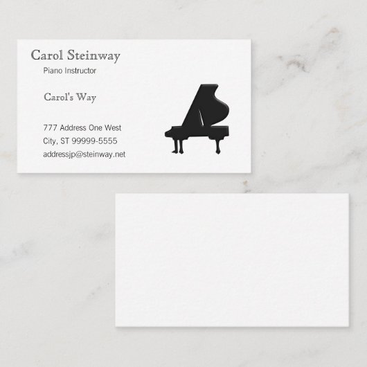 Carte De Visite Piano (Devant / Derrière)