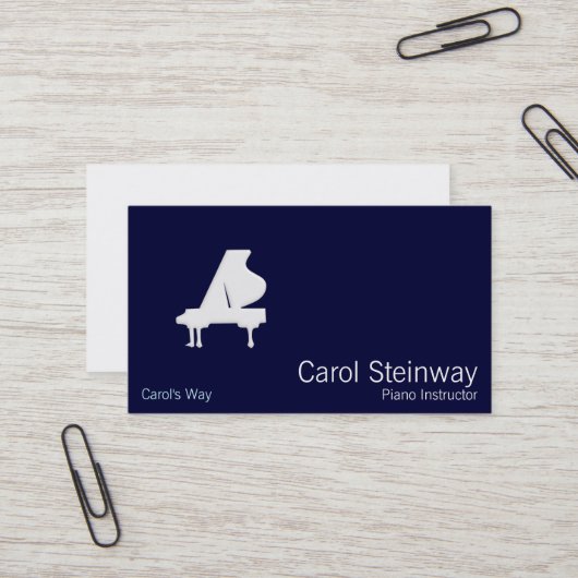 Carte De Visite Piano (Devant/Arrière en situation)