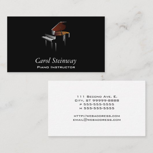 Carte De Visite Piano (Devant / Derrière)