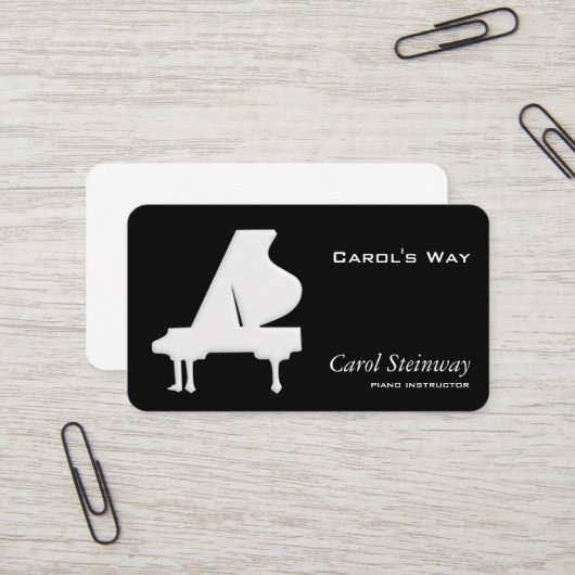 Carte De Visite Piano (Devant/Arrière en situation)