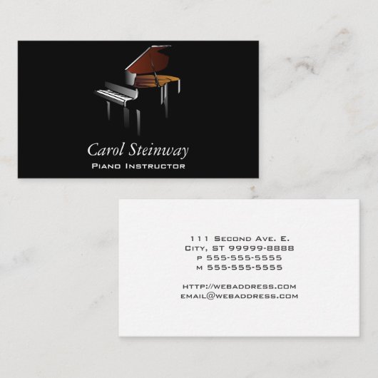 Carte De Visite Piano (Devant / Derrière)