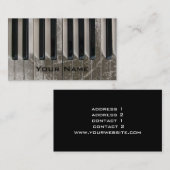 Carte De Visite piano à clavier rayé cool (Devant / Derrière)