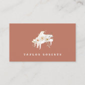 Carte De Visite piano à fleurs blanches (Devant)