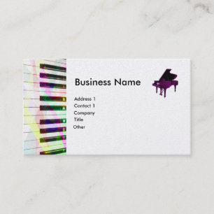 Carte De Visite Piano à queue avec le clavier de coeur