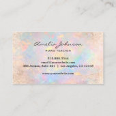 Carte De Visite Piano à queue élégant avec fleurs Professeur de mu (Dos)