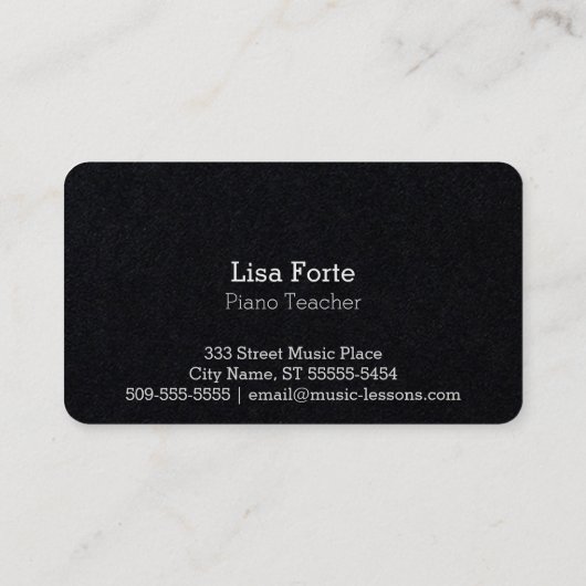 Carte De Visite Piano à queue noir (Dos)