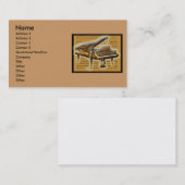 Carte De Visite Piano antique et note (Devant / Derrière)