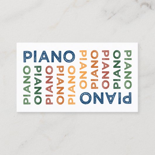 Carte De Visite Piano coloré (Devant)