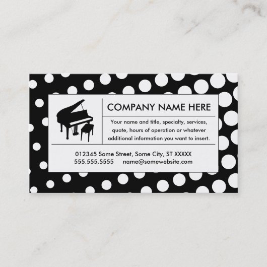 Carte De Visite piano demi-ton (Devant)
